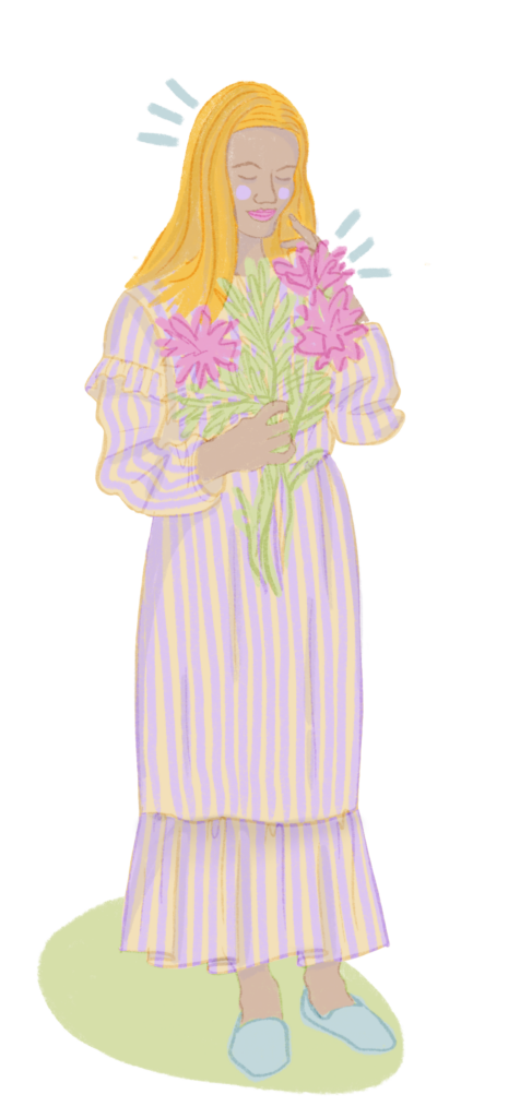 silhouette de mode femme avec robe rayé